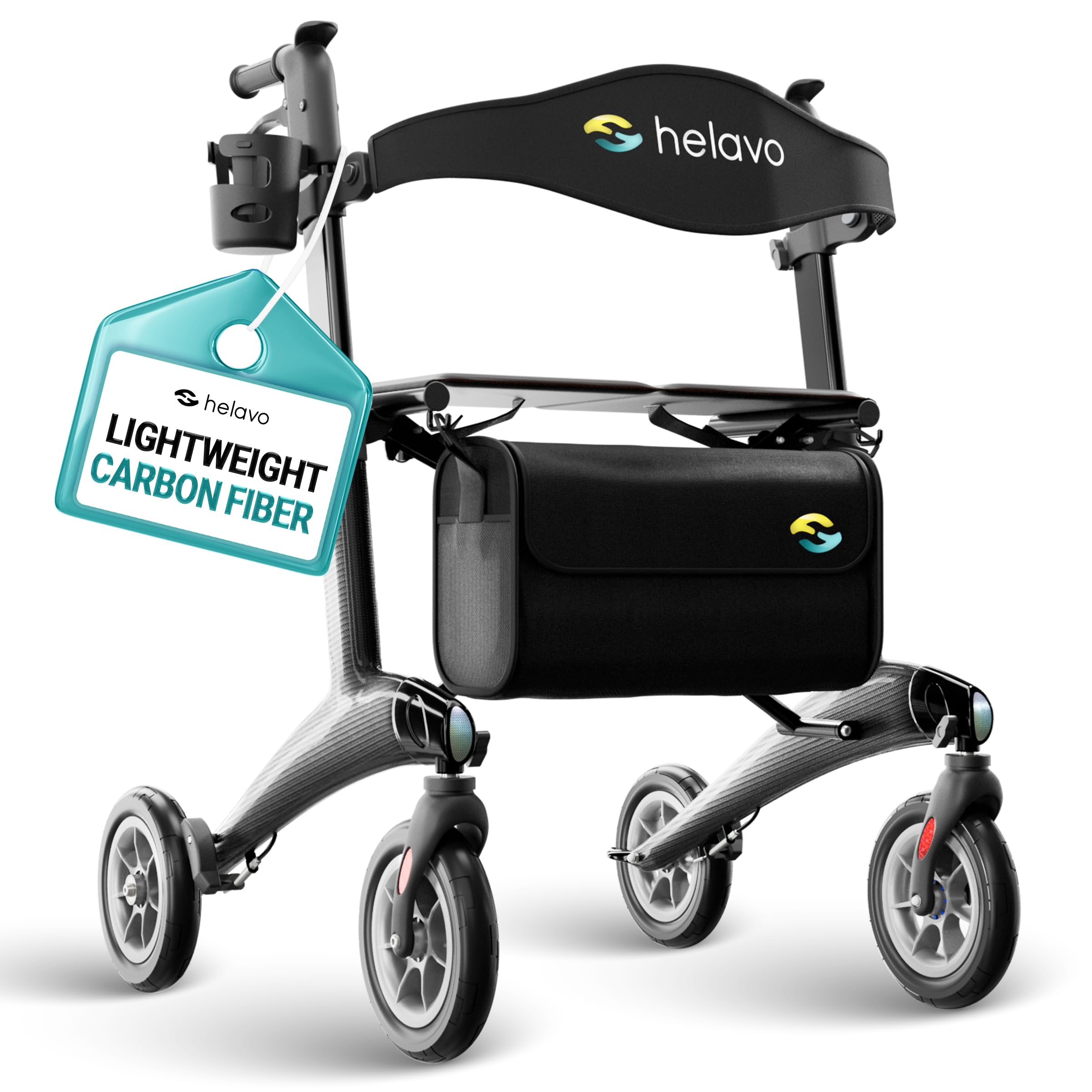Amazon.com: Helavo Carbon Ultralight Rollator Walker, 300 lb